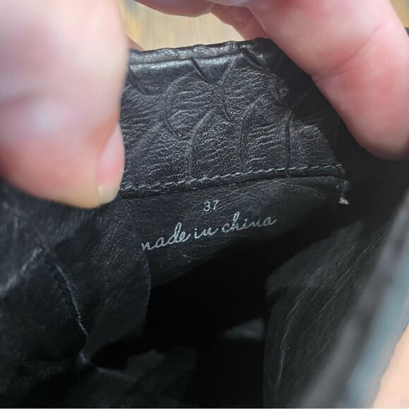 JOIE Jalena Black Snake Embossed Leather Wedge Ankle Boots - Picture 9 of 11